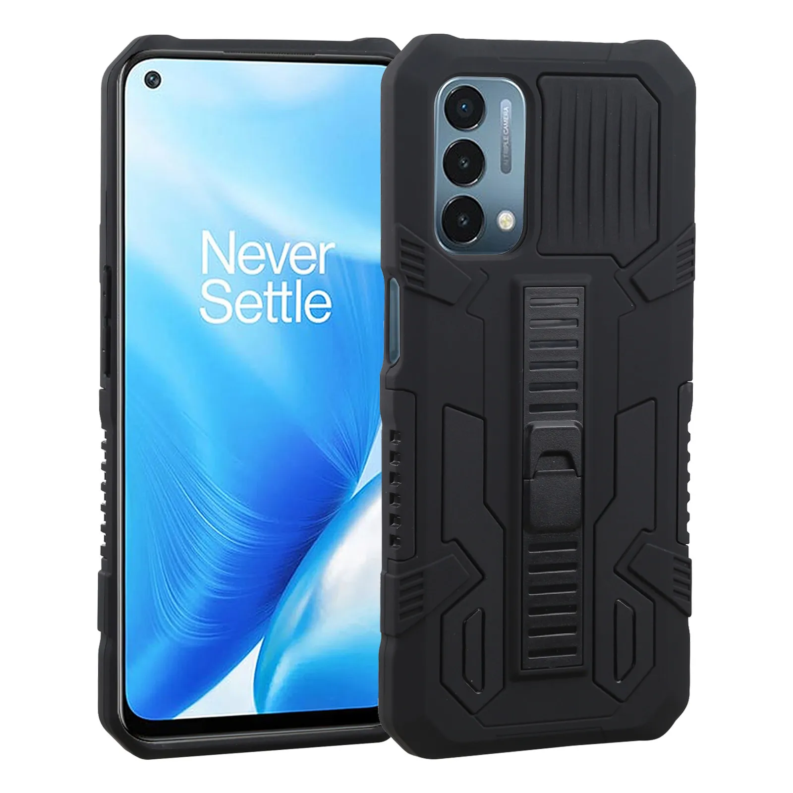 Shockproof Armor Phone Cases For OnePlus Nord N200 5G Kickstand Holder Soft TPU Bumper Hard PC Protective Back Cover Coque Fundas