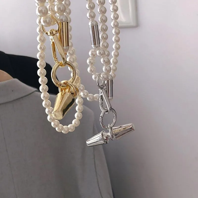 Ceintures 40gc femmes imitation de la chaîne de sacs de perle remplacement long bandoulière crossbodybag à main