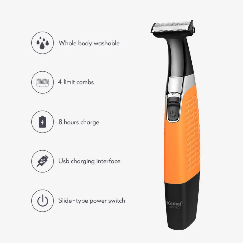 Kemei Men's Shaver Hair clipper Electric shaver for men Shaving machine Trimmer for men Beard Razor Nose and ear trimmer 220322