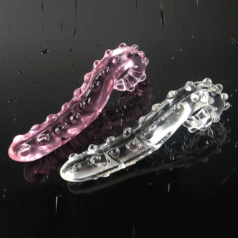 Tentacule d'hippocampe blanc rose gode en verre sensuel texturé gode réaliste adultes godemichet anal jouets sexuels pour femmes plug anal en verre 27746179