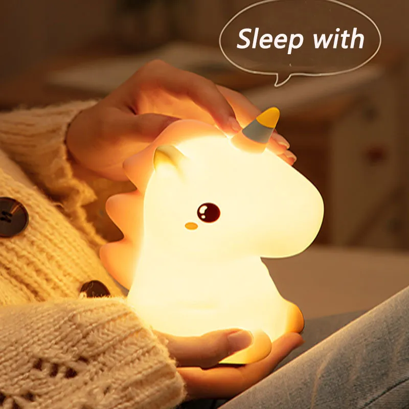 Led Nachtlicht Einhorn Katze Licht 7 Farben Silikon Pat Lampe Anime Lampe Für Kinder Kinder Mutter Mädchen Geschenk baby 220727