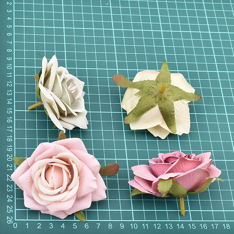 7cm White Rose Seta Artificiale Capolini Decorativi Scrapbooking La Casa Matrimonio Compleanno Decorazione Falsi Fiori Rosa 220815