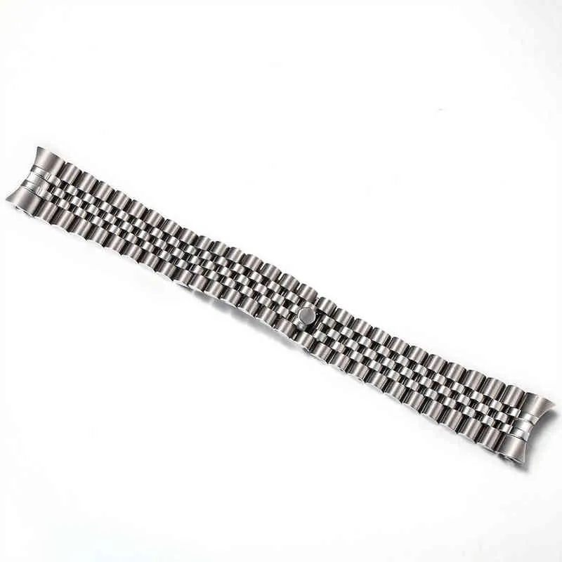 12mm 13mm 17mm 20mm 21mm 316L Solid Stainless Steel Jubilee Curved End Strap Band Bracelet Fit For H2204194446019