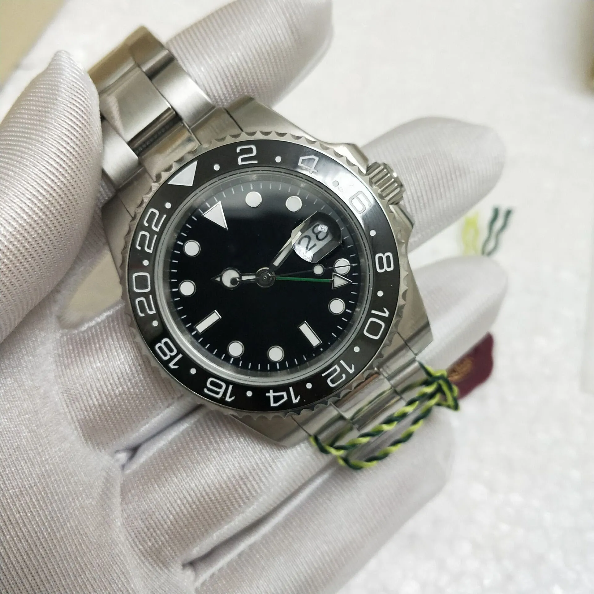 Wersja super fabryczna Watch 3 styl dobrej jakości 40 mm dwukierunkowy obrotowy róg ceramiczny automatyczny ruch męski zegarki oryginalne pudełko323v