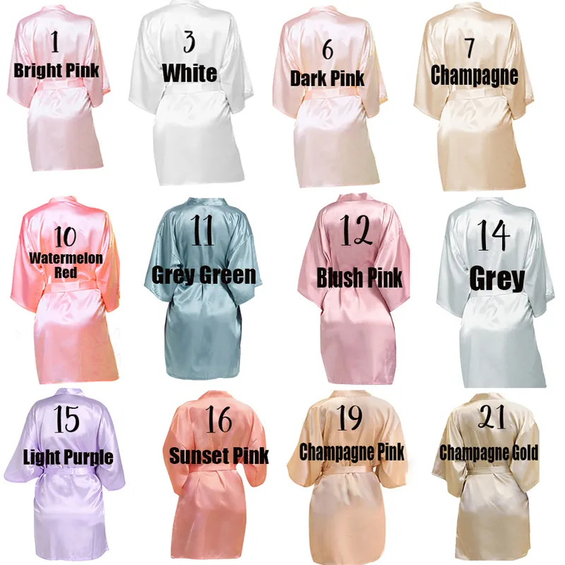 Personligt anpassat namn Satin Robe Pyjamas Wedding Bridesmaid Gifts Bridal Party Robes Wedding Satin Dressing Gown 220621