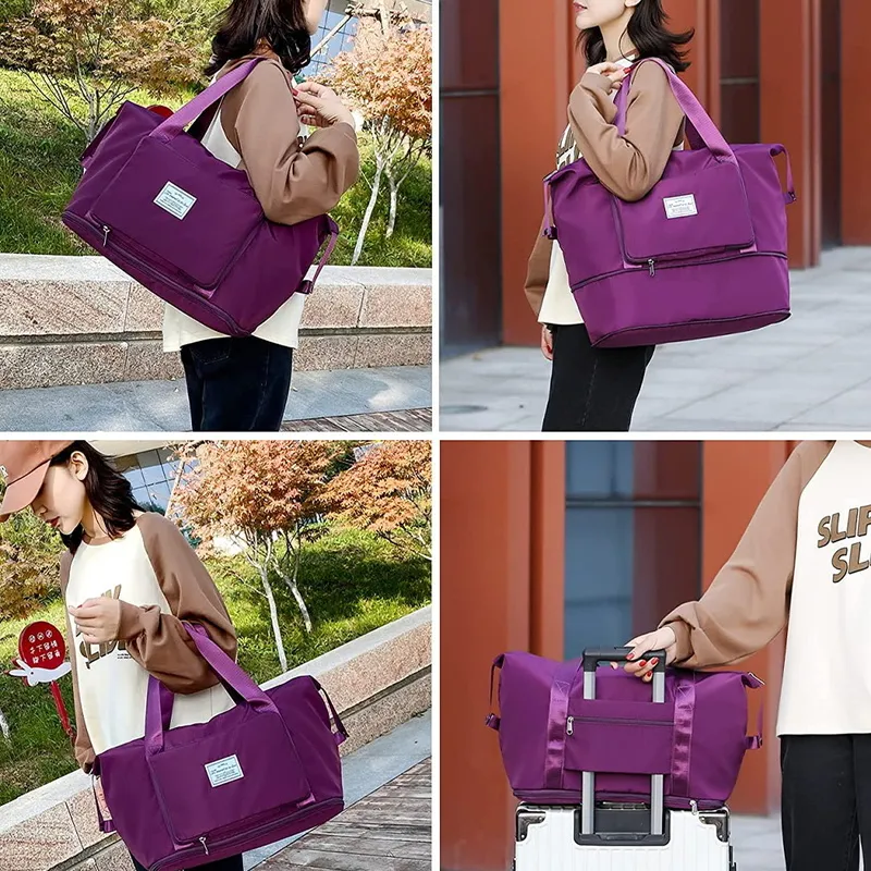 Складные пакеты с водонепроницаемой багажом для женщин большие мощности Многофункциональная сумочка 220813