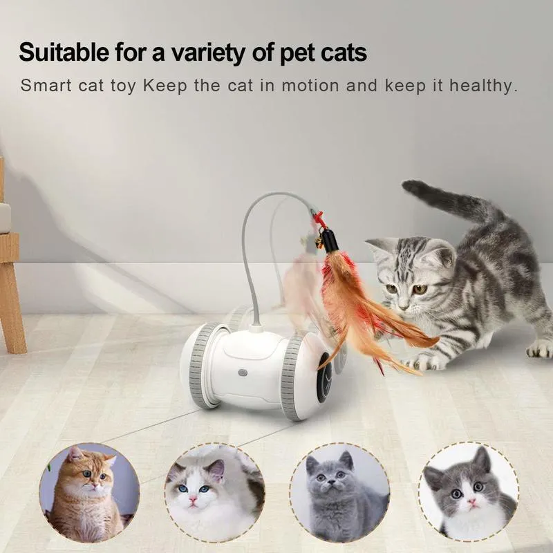 Automatisches Sensor-Katzenspielzeug, interaktiv, intelligenter Roboter, elektronischer Feder-Teaser, selbstspielendes, wiederaufladbares USB-Kätzchenspielzeug für Haustiere 220423