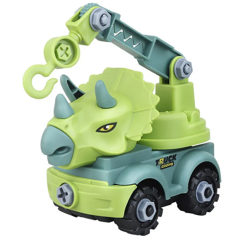 DIY MODÈLE CAR Toy Toy Enfants S Construction Dinosaur Engineering Excavator Truck Truck Educational S Gift For Kids Boy 220608