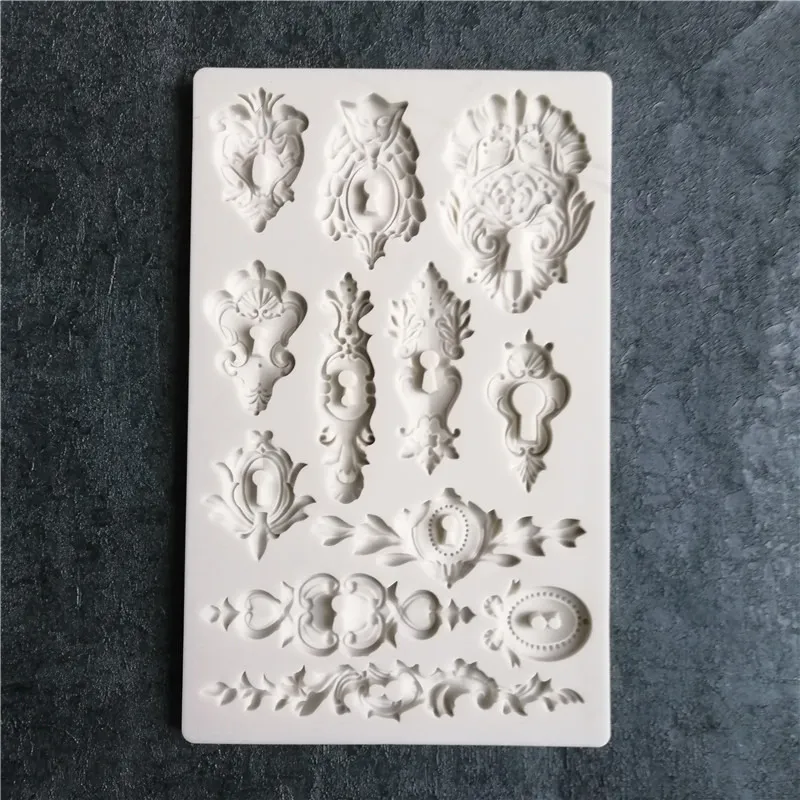 パターンシリコン金型ケーキベーキングデコレーションDIYエポキシ樹脂石膏クラフトチョコレートヨーロッパスタイル220721