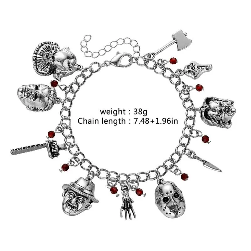 Bracelets de charme Harong film d'horreur fantôme bébé classique bijoux thème effrayant Bracelet de noël Cosplay Costume femmes cadeaucharm3004