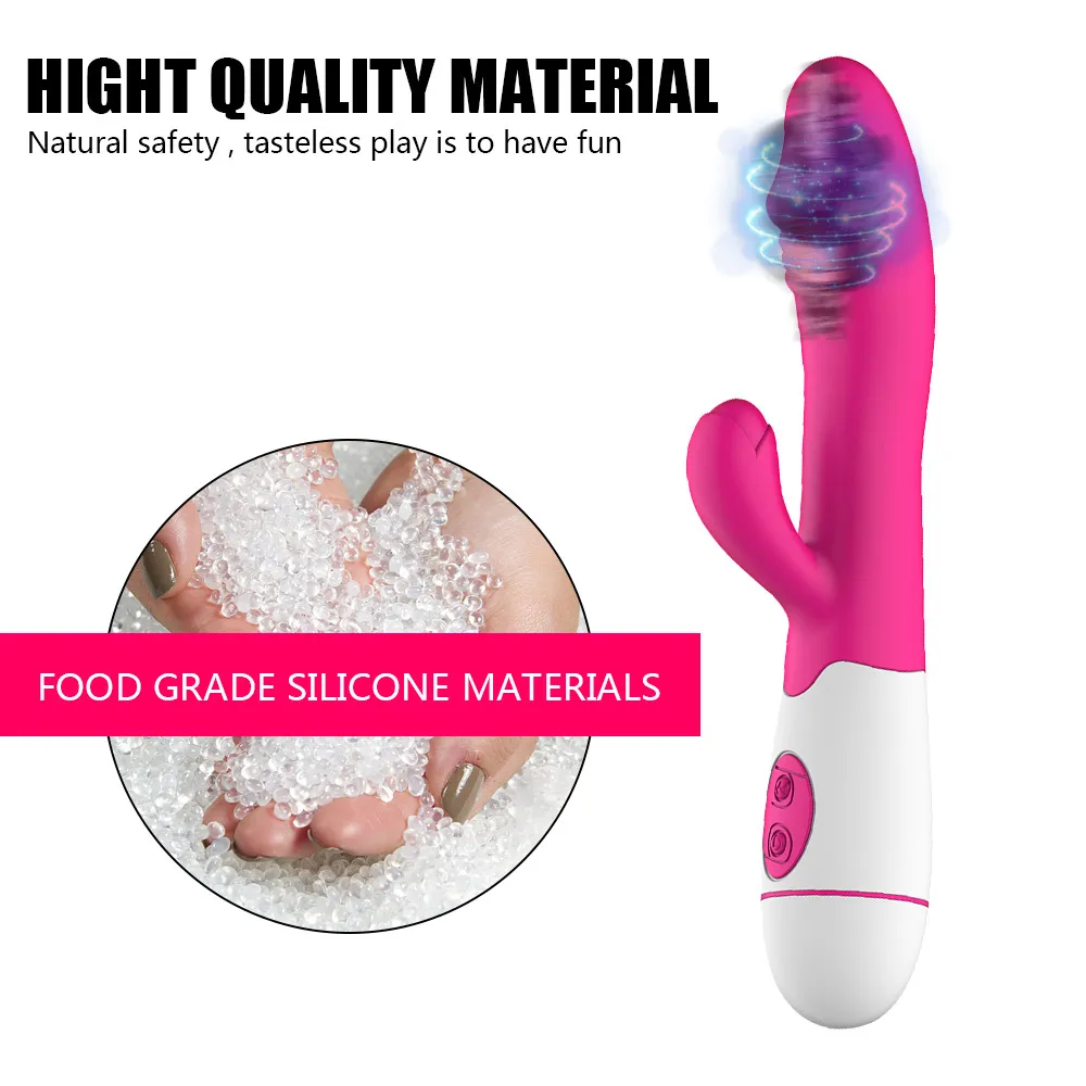 IKOKY Vibratore Del Coniglio Simulatore Clitorideo Masturbatore Femminile Doppio Dildo Vibrazione Massaggiatore G-Spot Vaginale Giocattoli sexy Donna