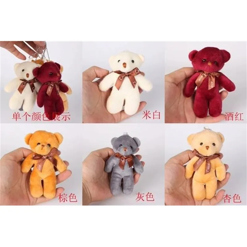 12 Pz Intero Morbido Peluche Orso Peluche Mini Teddy Bambole Giocattolo Piccolo Regalo la Festa Nuziale Portachiavi Borsa Ciondolo7241006