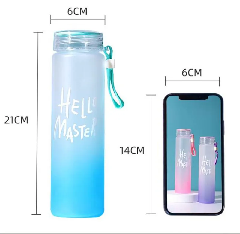 500ML Water Bottle Printed Portable Outdoor Sports Safety AS Plastic Drinking Cup Students Children Birth Gift Customized 220706
