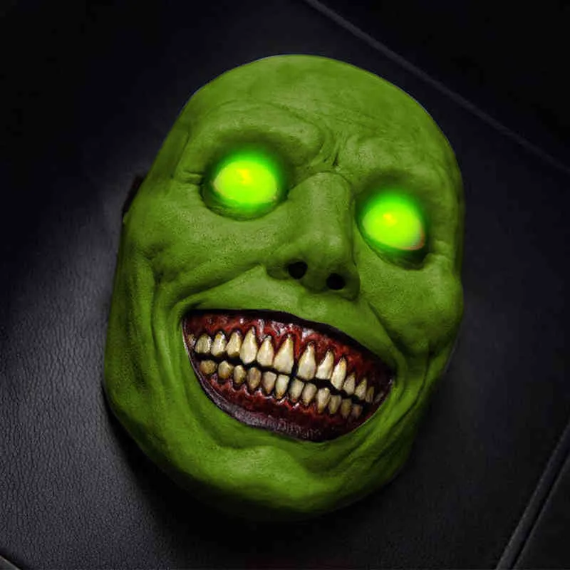 Glödande LED Mask Creepy Halloween Mask, Leende Demoner, De onda Cosplay Props, Horror Holiday Party 2021 Present, Masque G220412