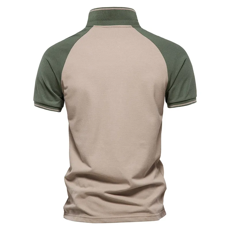 Aiopeson polos män bomull lapptäcke dragkedja kort ärm sommar s mode social casual varumärke kvalitet tee skjortor för 220606