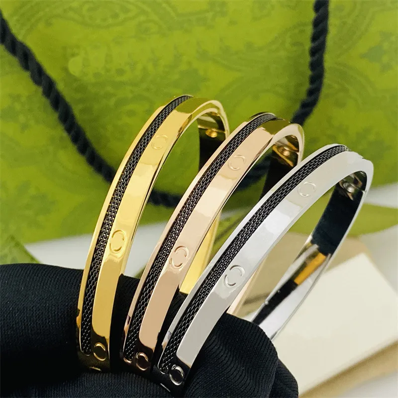 rose gold bracelets for women designer bracelet bangle jewelry designers baseball black network hand rope unisex titanium steel fa287a