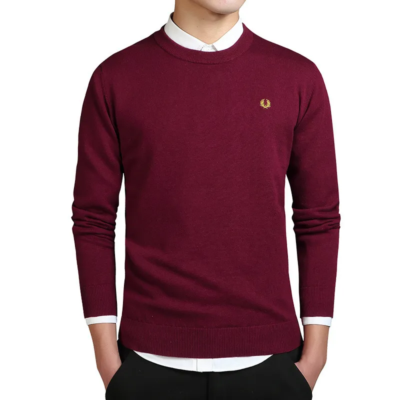 Sonbahar ve Kış Erkekleri Kazak Katı Koreli Giyim İnce Fit Pamuk Jersey Örme Kore Pro Club Sweater 220815