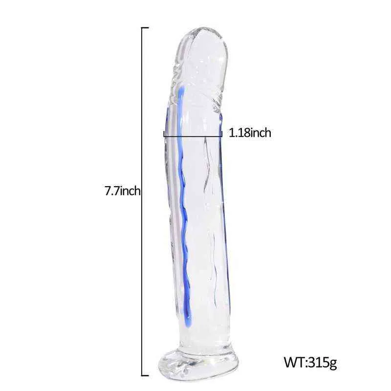 NXY DILDOS DONGS CRYSTAL GLASS DILDO 인공 음경 항문 엉덩이 플러그 G SPOT 에로틱 한 섹스 토이 여성 자위기 현실적인 딜도 220511