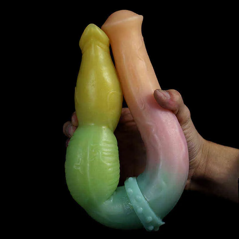 NXY DILDOS Silicone Толстый двойной пенис для мужчин и женщин мягкий цвет.