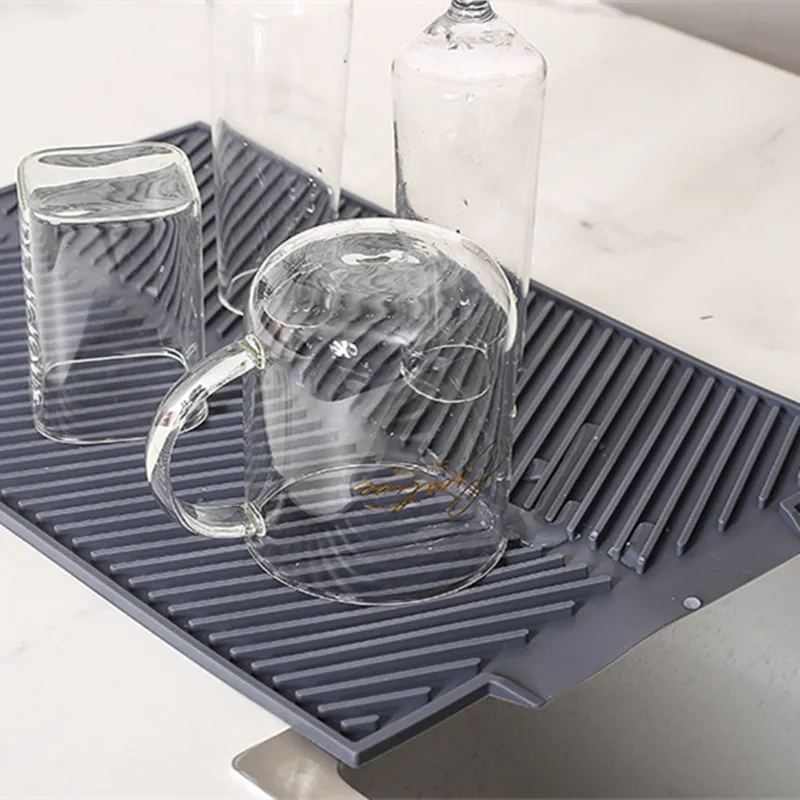 Drenante de prato de prato de silicone de tapete de drenagem Organizador de secagem de secagem para pia para pratos de mesa 220610
