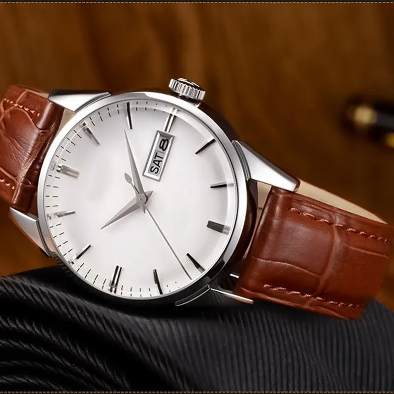 2021 Herrklockor Top Brand Luxury Men Fashion Quartz Watch Blue Dial Silver Steel Watches Tools for Watchmakers Relogio Masculino234u