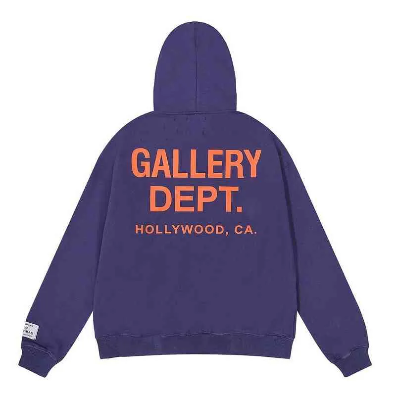 American Hoodies Man Galerileri Bölüm Sweater Sweaters 2023 Moda Hoodie Los Angeles Özel Baskılı Yüksek Gram Ağırlık Pamuk Terry 7fhm