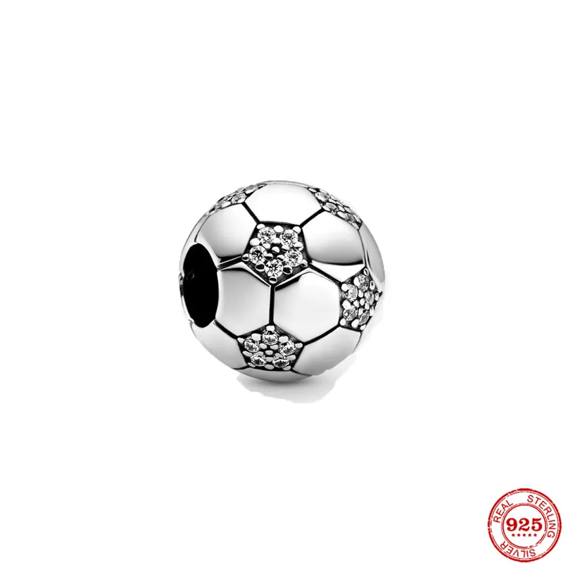 925 STERLING Gümüş Dungle Charm Love of Love Bedava Sarılmalar Kaktüs Futbol Boncukları Boncuk Takımları Bilezik Diy Takı Accessories8647693