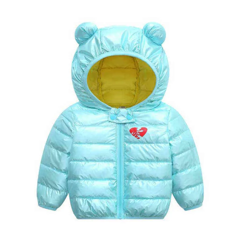 Autumn Winter Baby Boys Girls Keep Warm Coat Children Bright Silver Down Jacket Ytterkläder Kids Snowsuit J220718