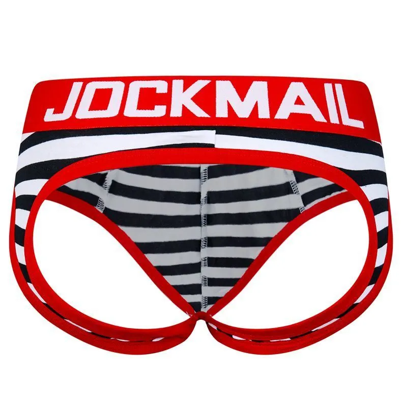 Sexy Men Underwear Thong Jockstrap Briefs Backless Cotton Jock Strap Homme Slip Erotic String Homens Cueca Gay Penis Pouch 220328