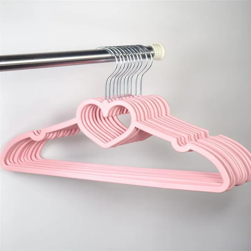 10/15/Clothes Hanger Durable Hanger ABS Heart Pattern Coat Hanger for Adult Children Clothing Hanging Supplies Pink 220408