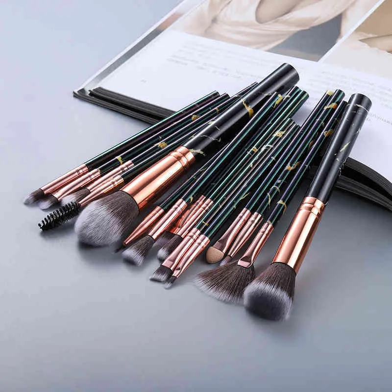 NXY Makeup Brushes 5 8 10 15.00 Marmor Set Eye Shadow Foundation Pulver Edge Control Make Up Maquiagem Kosmetisk Skönhet 0406