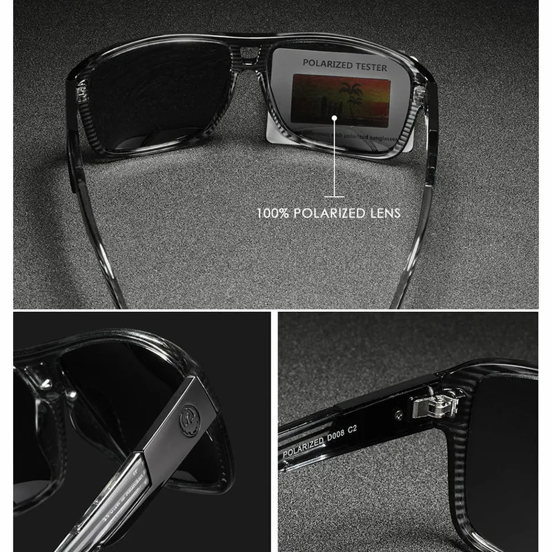 Dragon Polarisierte Sonnenbrille Männer Frauen Square Marmelade gestaltet männliche schwarze Sportsonnengläser Gafas de Sol Hombre Polarisation 220616 243i