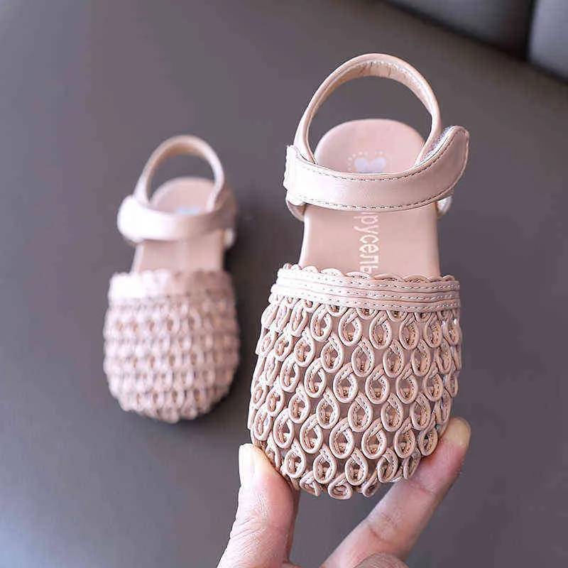 Çocuk Moda 2022 Çocuk Yaz Bebek Ayakkabıları Kızlar İçin Toddler Elbise Prenses Plaj Kesim Sandaletler 1 2 3 4 5 6 Yıl G220523