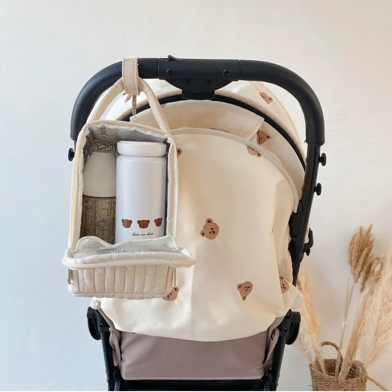 Sevimli ayı anne çanta bebek bezi bez bebek eşyaları organizatör arabası piknik izolasyon çantası anne yalıtımlı çantalar seyahat soğutucu torbası