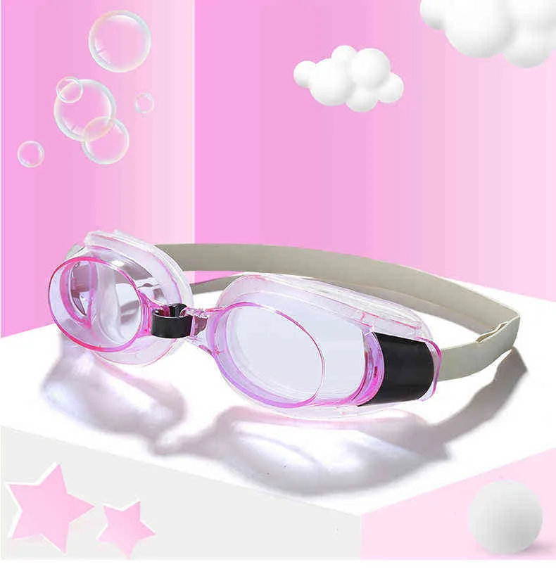 2021 New Anti-fog Swimming Goggles with Nose Clip Earplugs Swimming Glasses for Adults and Children General Flat Swim Goggles G220422