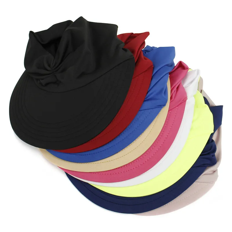 Large Brim hat for Women Outdoor Summer Hollow Open Top Cap Adult Sun Protection Visor Seaside Travel Beach Hat 220617