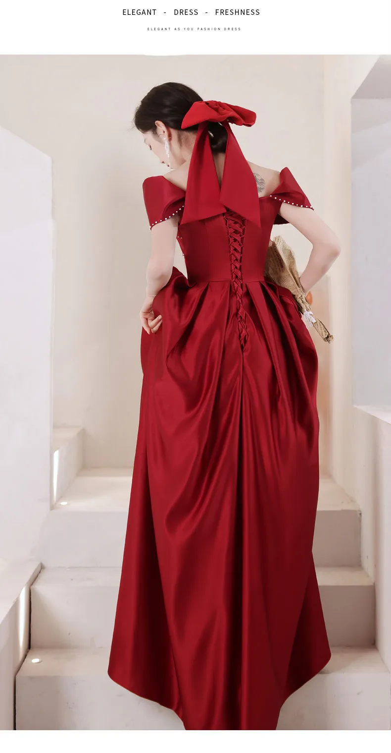 Saoudite arabe robe de soirée rouge 2022 robe de billes Une ligne longue perlée tulle dentelle islamique Dubaï pas cher robe de soirée officielle arabe