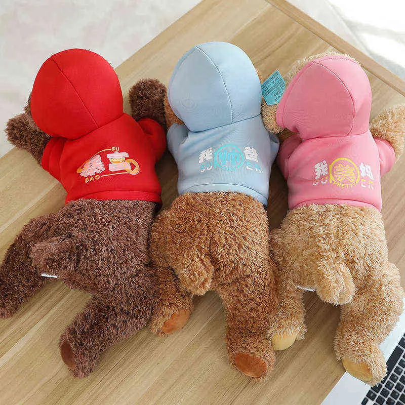 Cm Realistic Teddy Dog Plush Puppy Filled Simulation Cuddle Dressed Up Doll Christmas gift For Kids Baby J220704