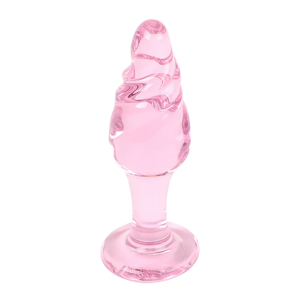 Pink Butt Plug Glass Giocattoli sexy anali uomo Donna Masturbazione Prodotti adulti Massaggiatore prostatico