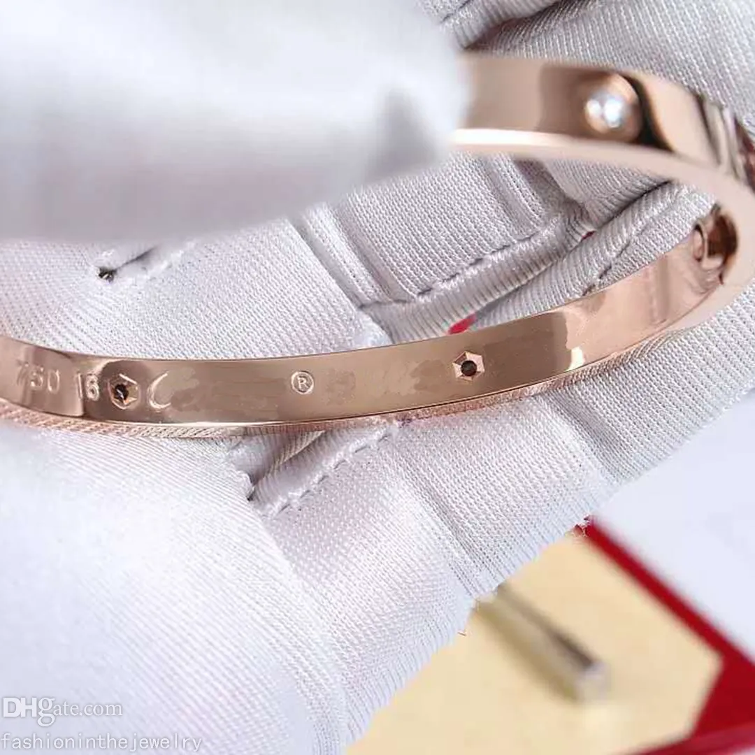 Designer smycken armband med skruvmejsel mode armband skruv design guld för kvinnor plus size diamant nagelsilver 6mm bred 8 inc335y