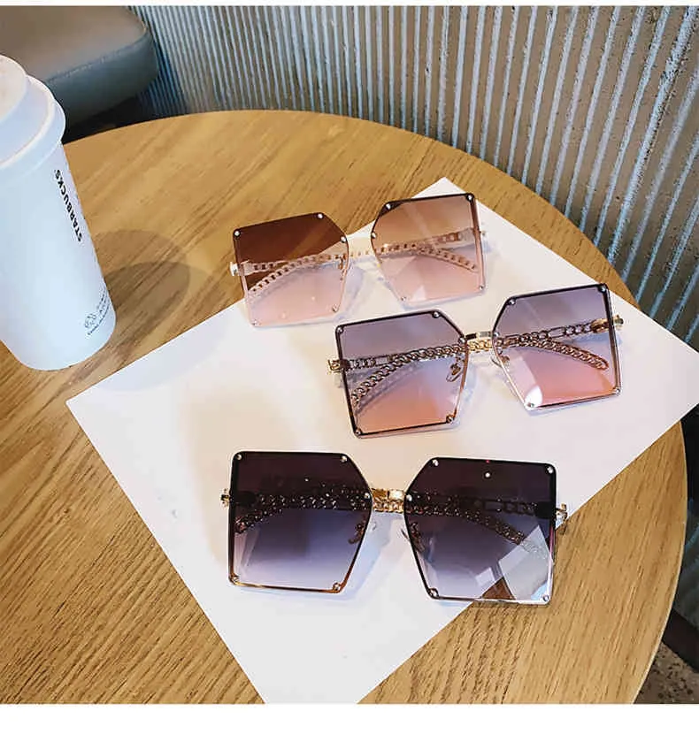 2021 نظارات أزياء مربع النساء مصمم العلامة التجارية Goggle Vintage Sun Glasses Style Oculos de Sol UV400