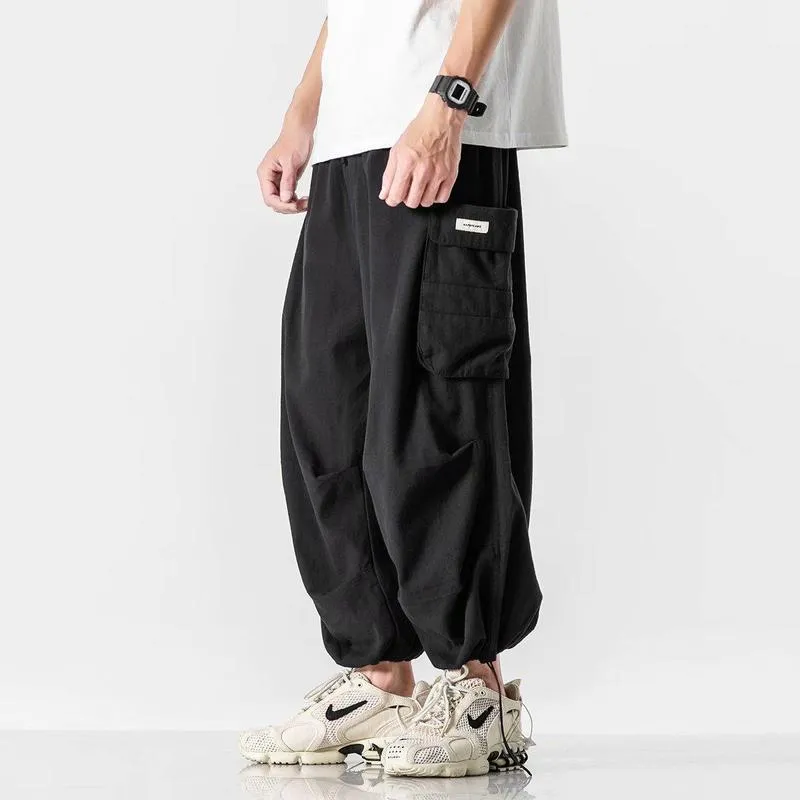 Pantalons pour hommes Harajuku Vintage Jambe large Oversize Hommes Casual Joggers Harem Blanc Cargo Skateboard Pantalon Streetwear 220826