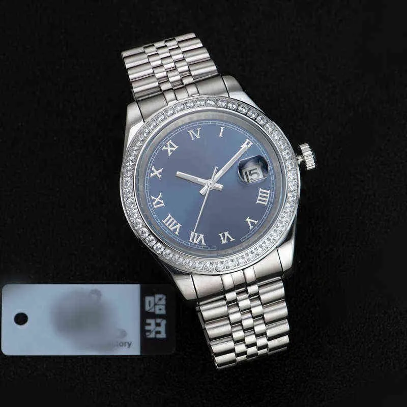 huiya06 Moissanite Couple Watch 36 41mm 2813 Automatic Mechanical Stainless Steel Strap Super Luminous Ladies Men's Watch Mon233L