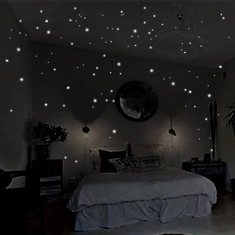 Wall Stickers Decor Glow In The Dark Star Sticker Decal for Kids Room House Decoration 220716