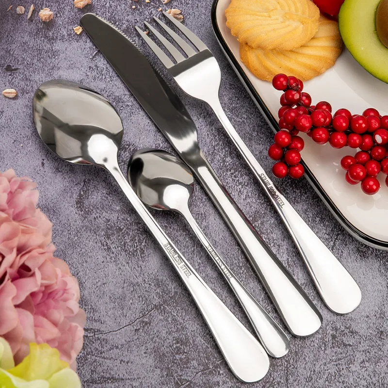 Ustinian / Plat Cutlery Zestaw Kitchen Tableware Zestaw dań ze stali nierdzewnej Obiad naczynia Widelec Łyżkowy Zestaw noży 220307