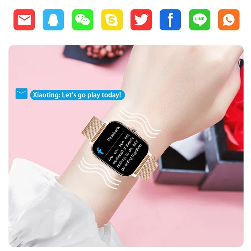 Dla Xiaomi Samsung Android Telefon Relij Inteligente Mujer Custom Dial Watch Women Bluetooth Call 2021 Smart Watch Men237c