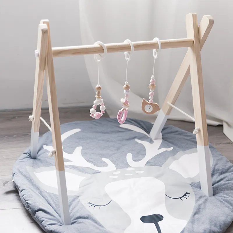 3 pièces/ensemble bébé hochets perles en bois pendentif berceau Mobile jouets lit suspendu décor à la main poussette accessoires produits pour bébés 220428
