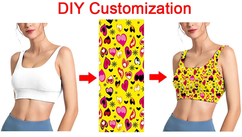 Sports Vest DIY Women Sports Bras 3D Digital Printing tank tops Yoga Running Women Fitness Bra Drop 220617