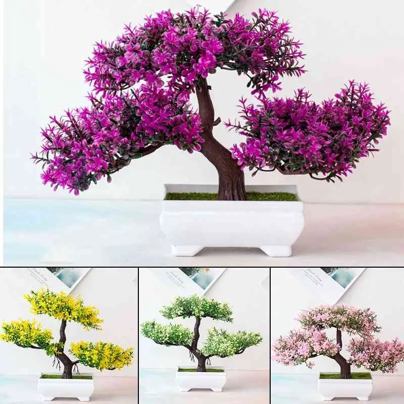 Künstliche Pflanzen Kiefer Bonsai kleiner Baum Topf gefälschte Blumen Topf Ornamente für Heimdekoration Hotel Garten Dekor
