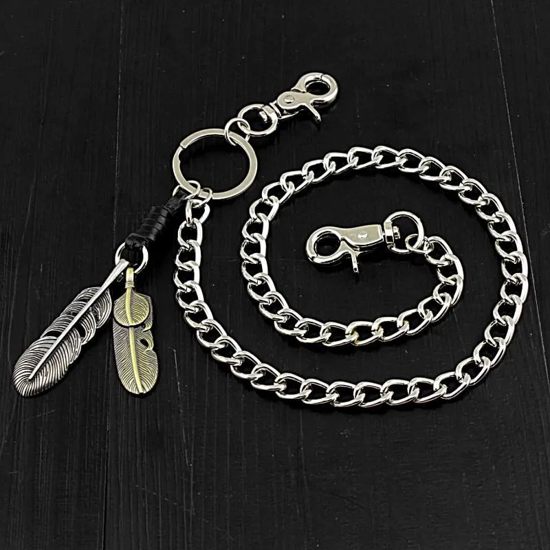 Keychains Men Heavy Gunmetal Waist Biker Skull Wallet Key Chain Rock Punk Trousers Motorcycle HipHop Leather Pant Jean DR235Keycha250s